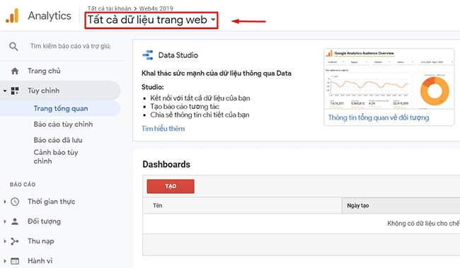 Chọn chế độ kiểm tra lưu lượng truy cập website